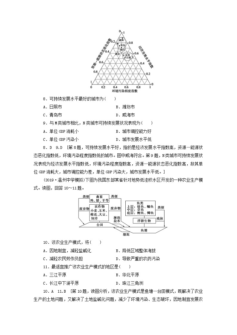 (鲁教版)2020版高考地理一轮复习课后限时集训28《走可持续发展之路》(含解析) 学案03