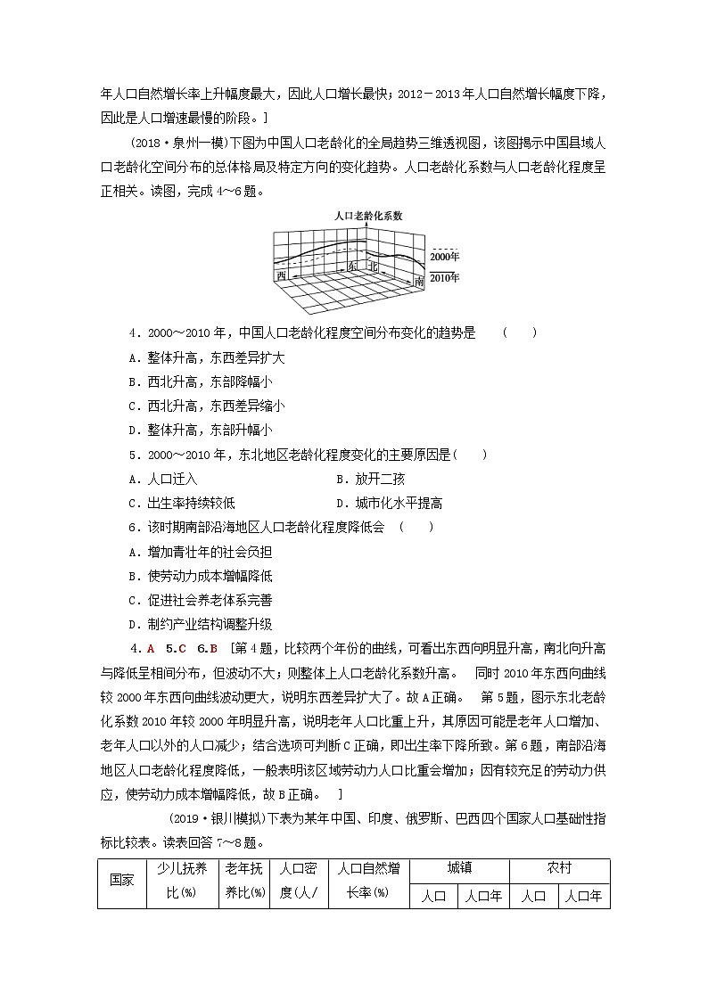 (湘教版)2020高考地理一轮限时集训16人口增长模式与人口合理容量(含解析) 试卷02