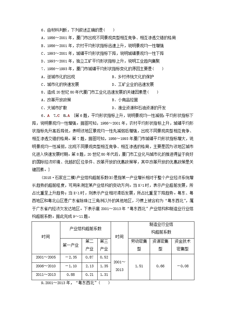 (湘教版)2020高考地理一轮限时集训33区域工业化与城市化我国的珠江三角洲地区和江苏省的工业化与城市化(含解析) 试卷03