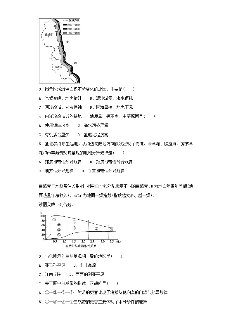 2019届高考地理二轮复习专题5自然地理环境的整体性和差异性 专项训练（含解析）02