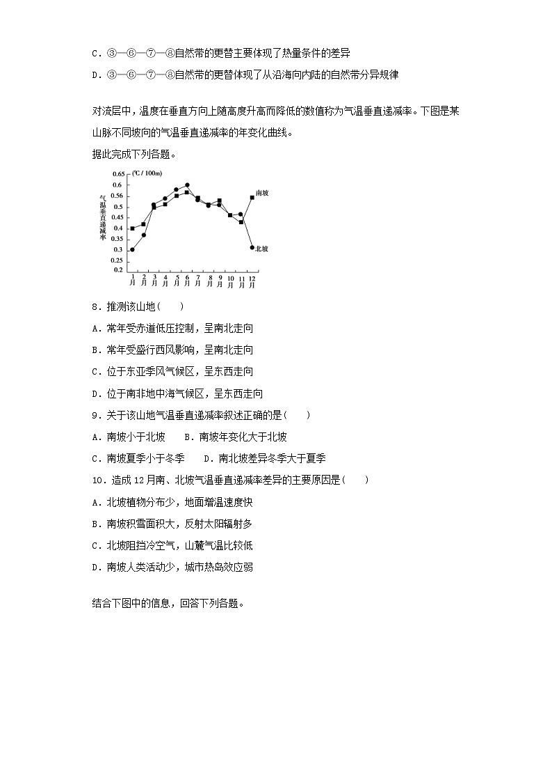 2019届高考地理二轮复习专题5自然地理环境的整体性和差异性 专项训练（含解析）03