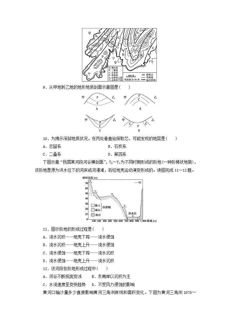 2019届高考地理二轮复习专题4地壳运动规律 专项训练（含解析）03