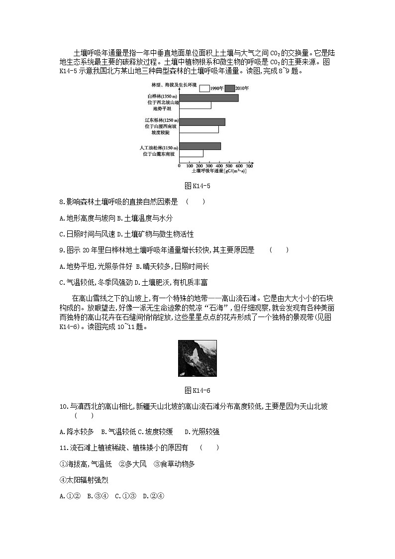2019年高考地理一轮复习第6章 自然地理环境的整体性与差异性 作业（含解析） 练习03
