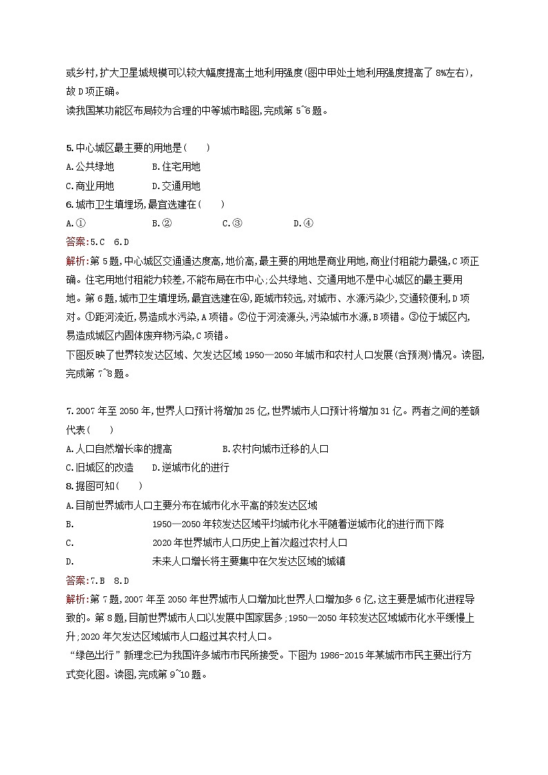 2020版高考地理一轮复习专题检测6城市与环境（含解析）第2页