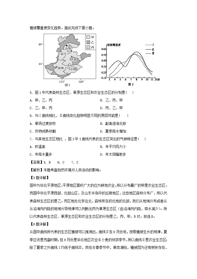 【地理】湖北省浠水县实验高级中学2018-2019学年高二下学期五月月考试题（解析版）03