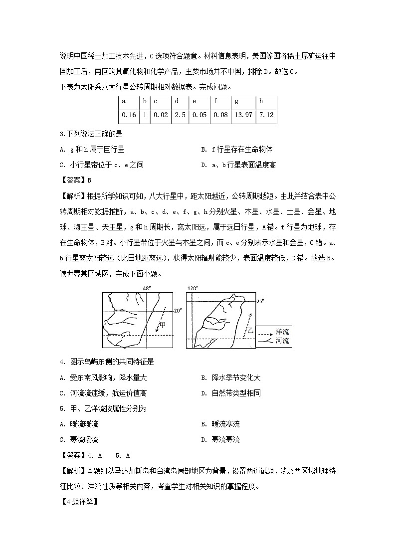 【地理】浙江省温州市十五校联盟联合体2018-2019学年高二下学期期末考试试题（解析版）第2页