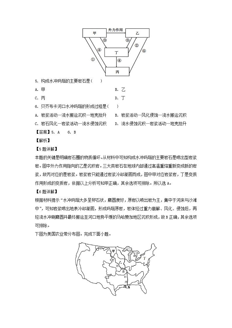 【地理】浙江省温州市新力量联盟2018-2019学年高二下学期期末考试试题（解析版）03