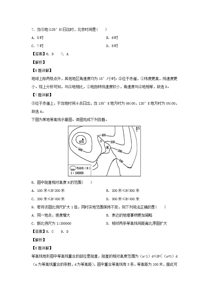 【地理】山西省忻州市岢岚县中学2019-2020学年高二下学期第二次月考试题（解析版）03