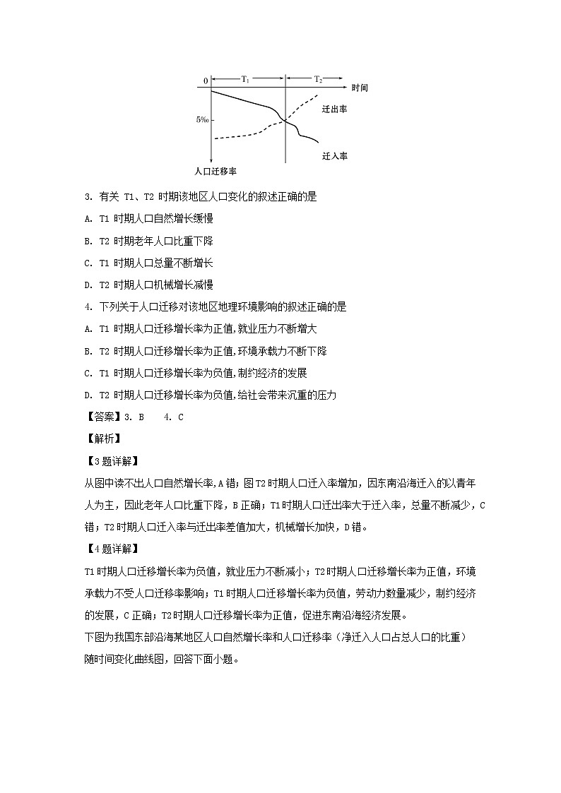 【地理】福建省泉州第十六中学2019-2020学年高一5月月考（解析版） 试卷02