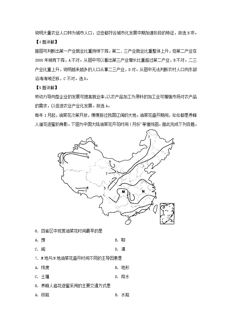 【地理】四川省泸县第一中学2019-2020学年高二下学期第二次月考试题（解析版）03
