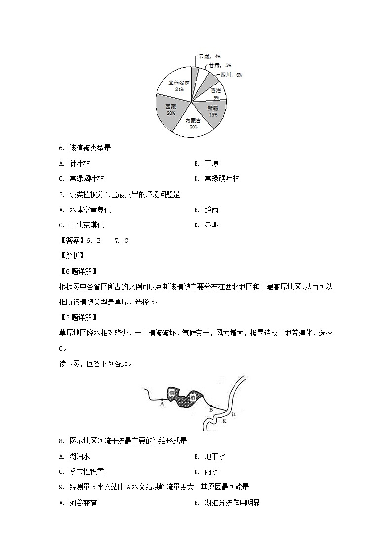 【地理】四川省宜宾市第四中学校2019-2020学年高二下学期第一次在线月考试题（解析版）03
