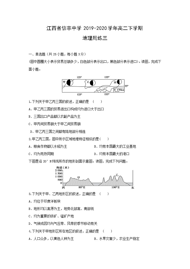 【地理】江西省信丰中学2019-2020学年高二下学期周练三第1页
