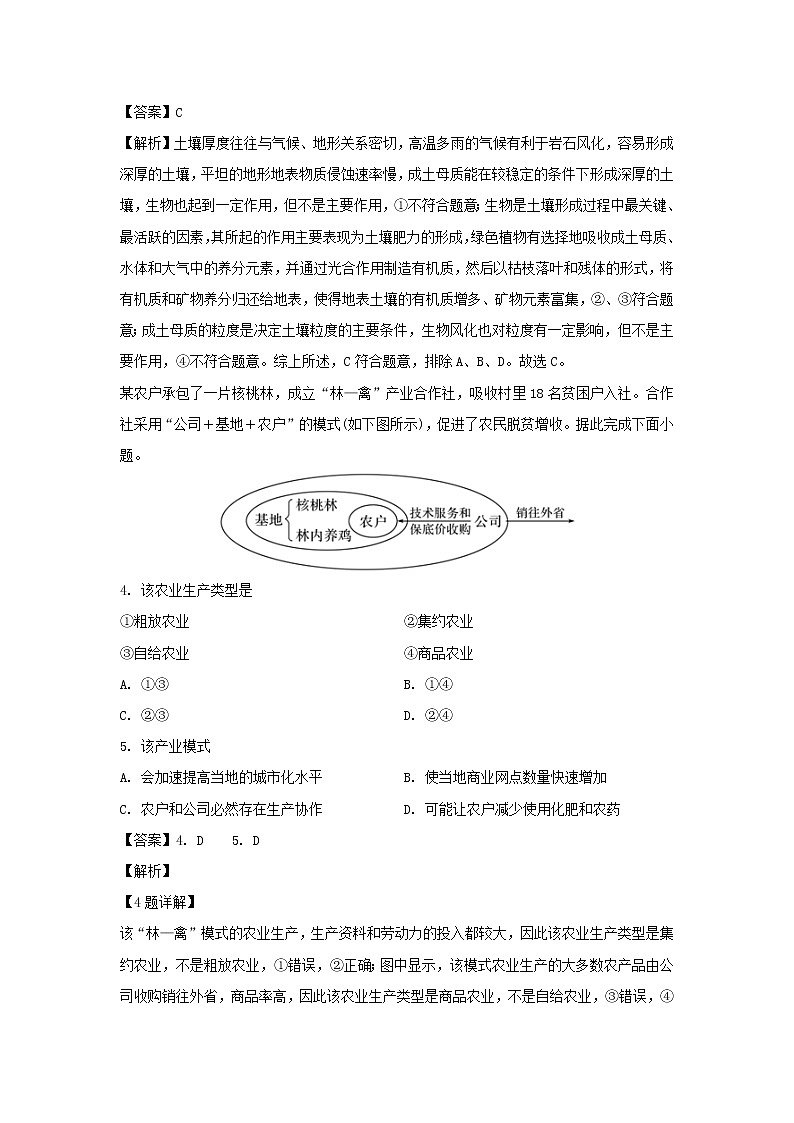 【地理】浙江省丽水五校联考2019-2020学年高二3月阶段性考试试题（解析版）02