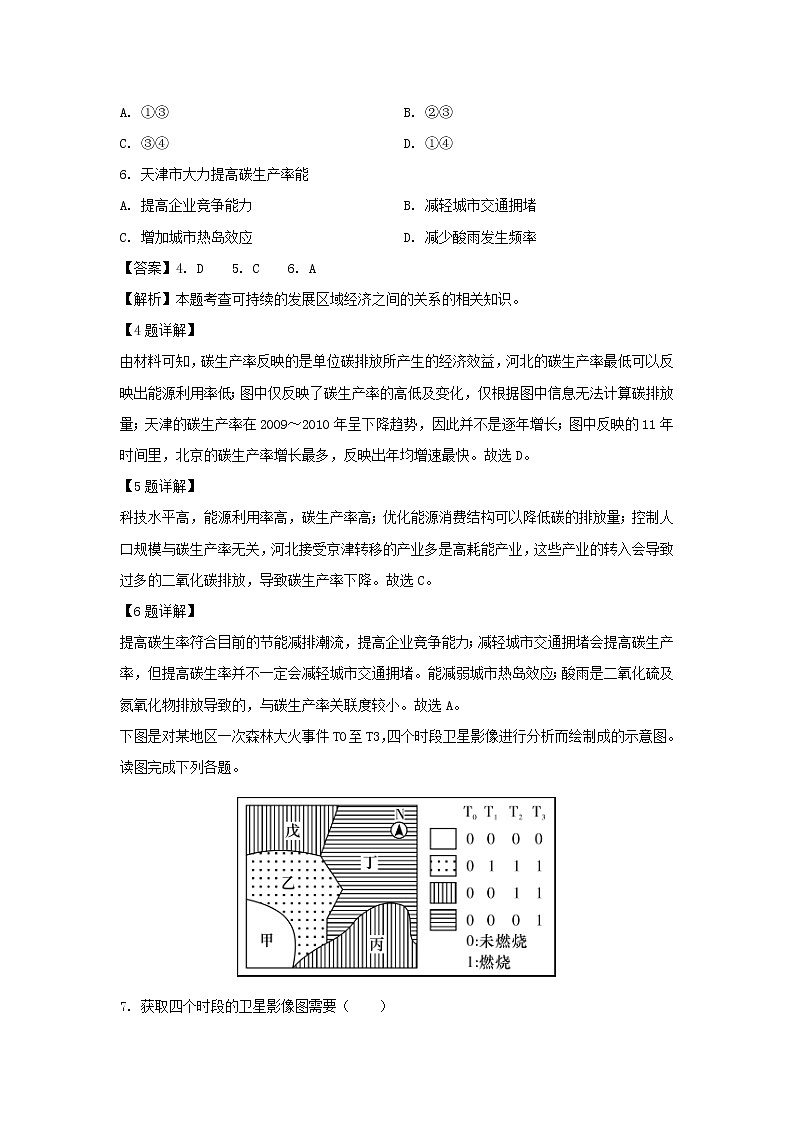 【地理】吉林省白城市第四中学2019-2020学年高二下学期网上阶段检测试题（解析版）03
