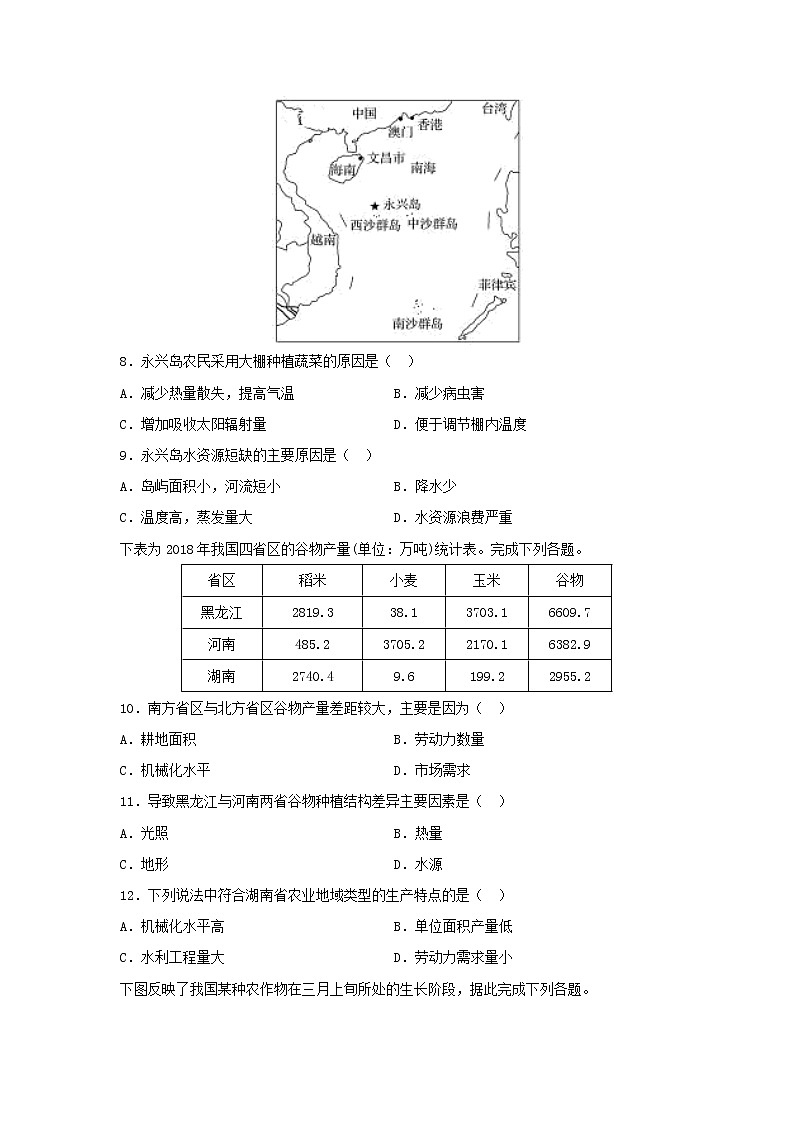 【地理】江西省信丰中学2019-2020学年高二上学期周练（11）第3页