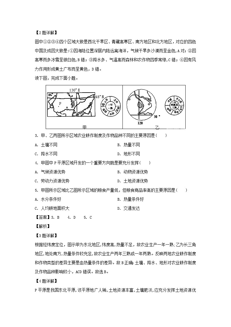 【地理】山西省运城市河津中学2019-2020学年高二9月月考试题（解析版）02