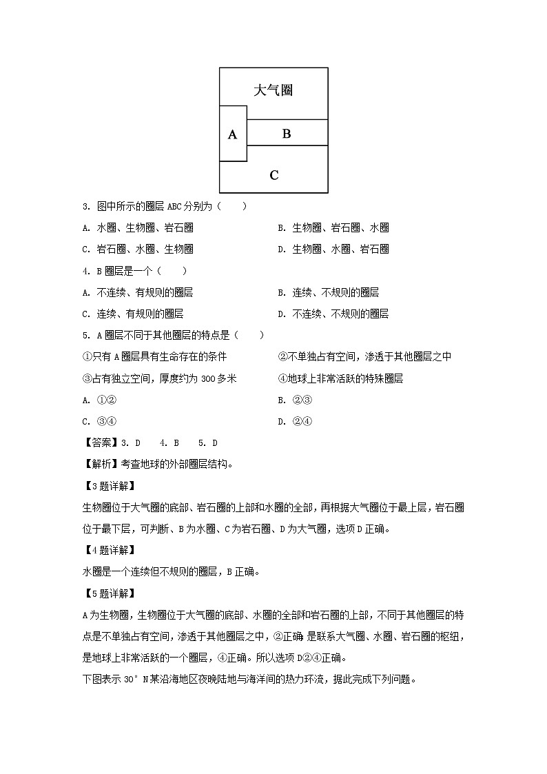 【地理】安徽省滁州市定远县育才学校2019-2020学年高二上学期入学考试试题（解析版）02