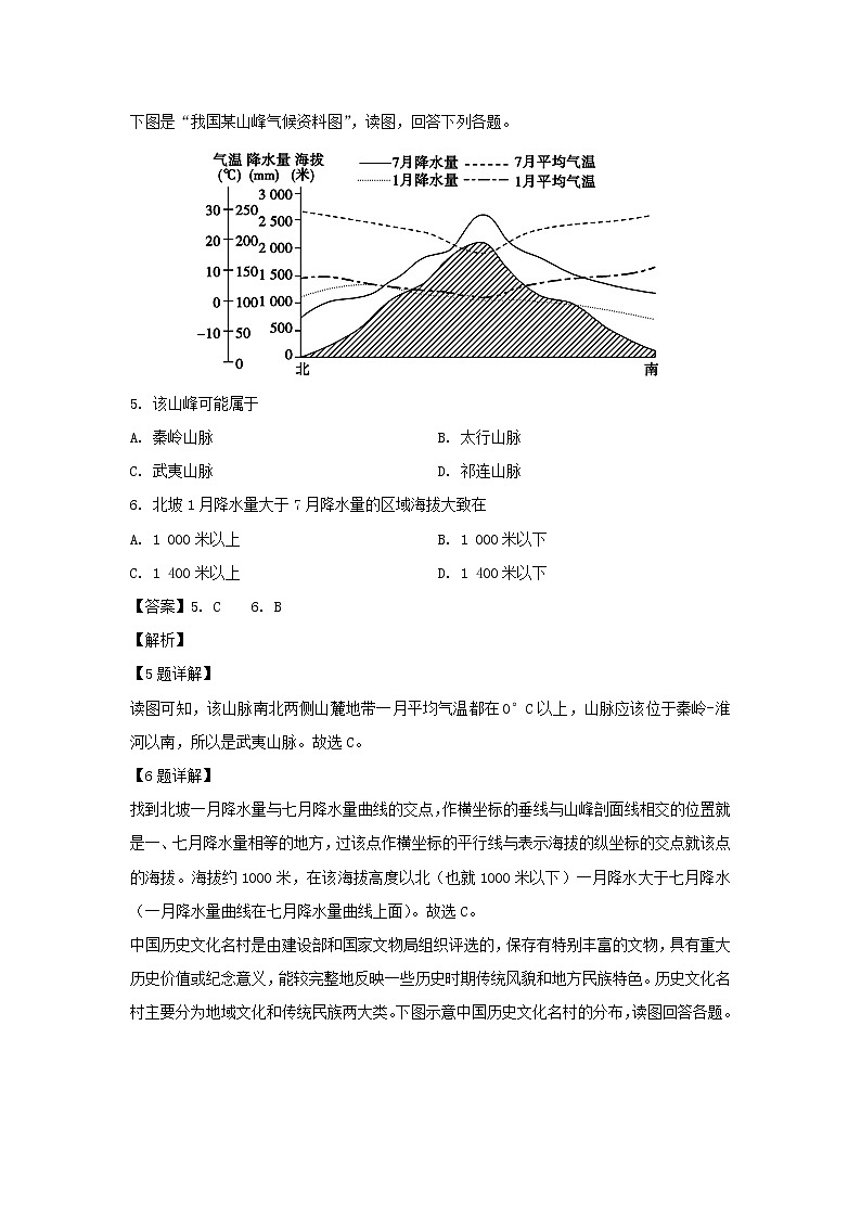 【地理】河南省洛阳市栾川县实验高中2019-2020学年高二9月月考试题（解析版）03