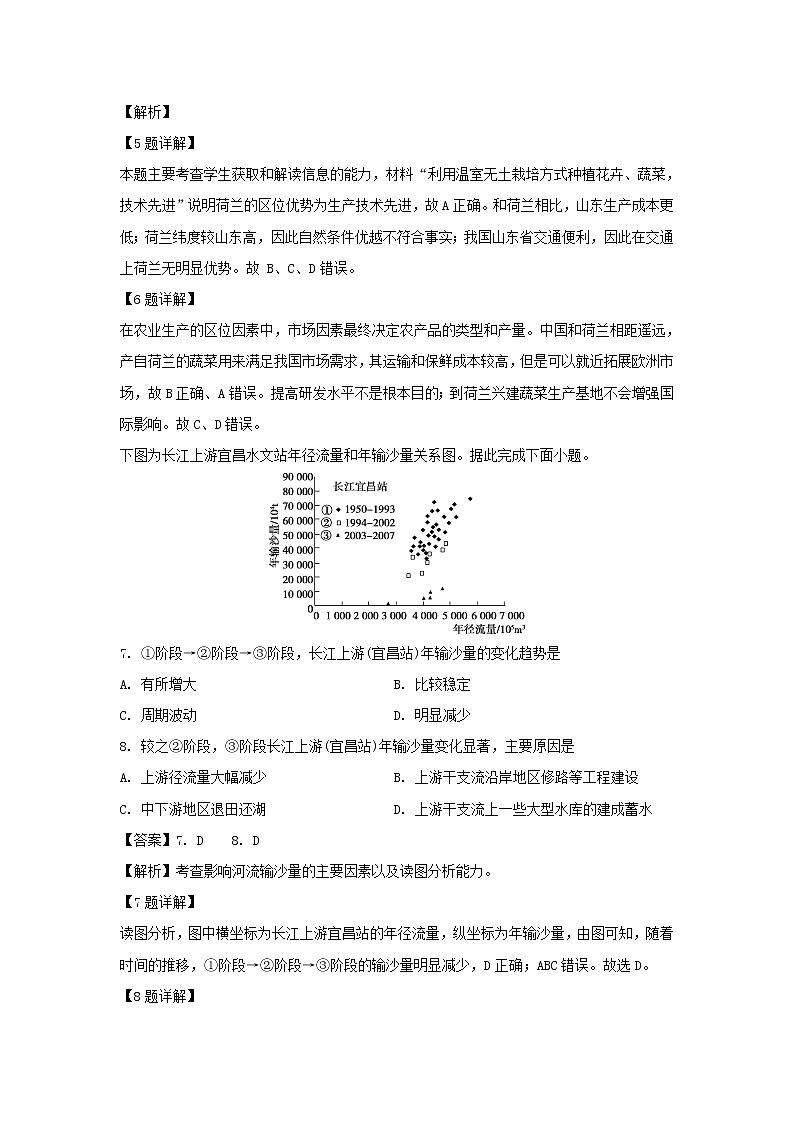 【地理】西藏林芝市第二高级中学2019-2020学年高二下学期第二学段考试（期末考试）试题（解析版）03