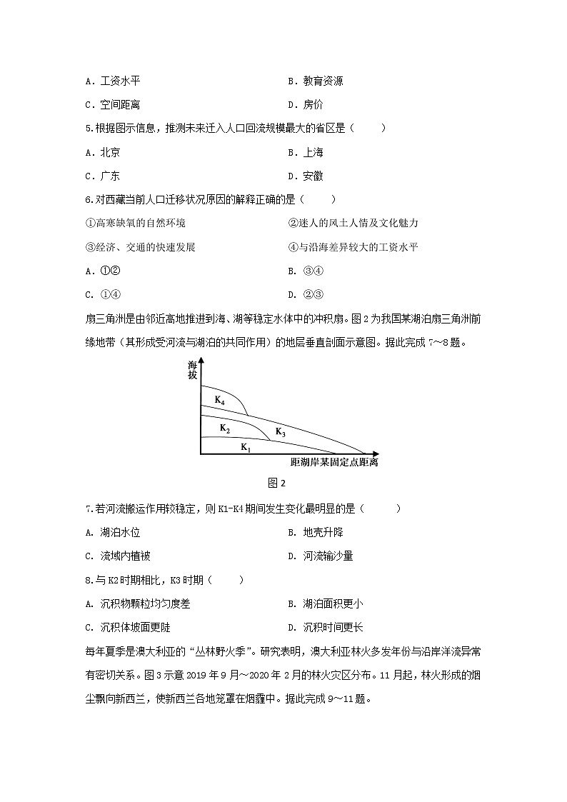 【地理】云南省普洱市2019-2020学年高二下学期期末考试文科综合试题02