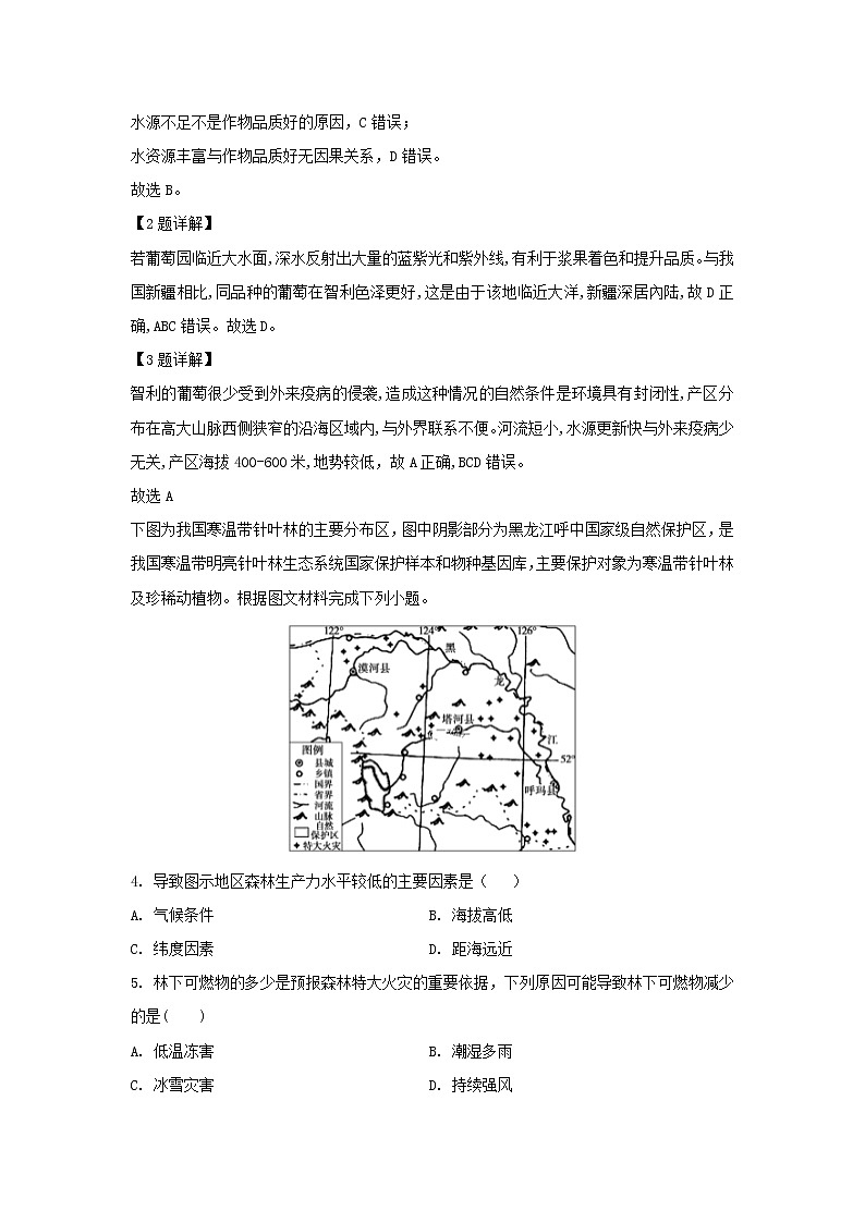 【地理】福建省泉州市泉港区第一中学2019-2020学年高二上学期第一次月考试题（解析版）02