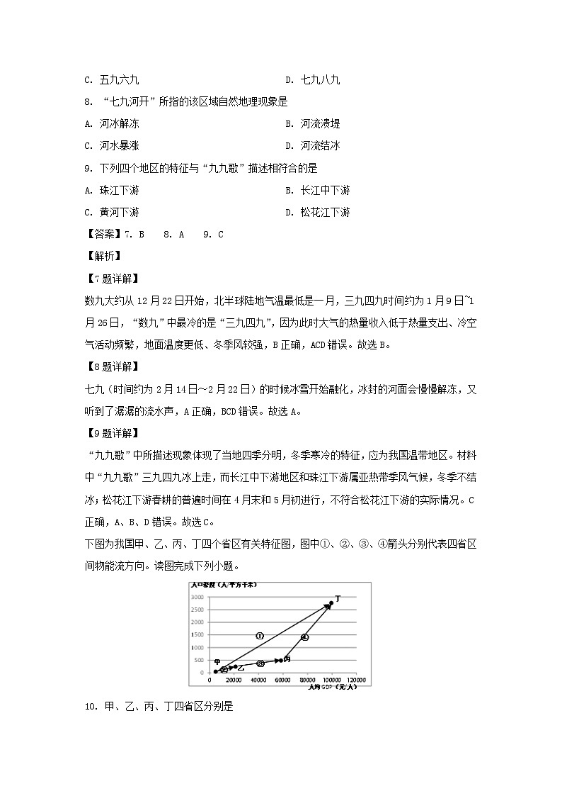 【地理】四川省三台中学实验学校2019-2020学年高二上学期期末适应性考试试题（解析版）第3页