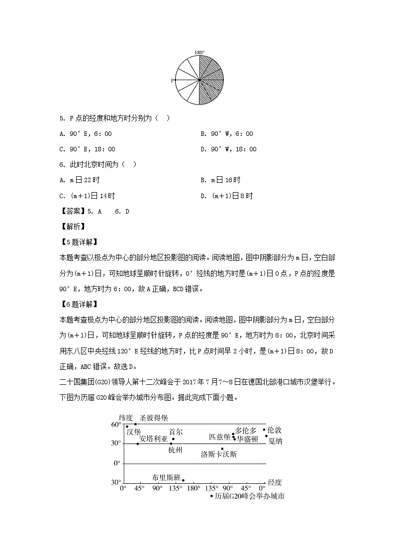 【地理】内蒙古集宁一中西校区2019-2020学年高二下学期期中考试试题（解析版）03