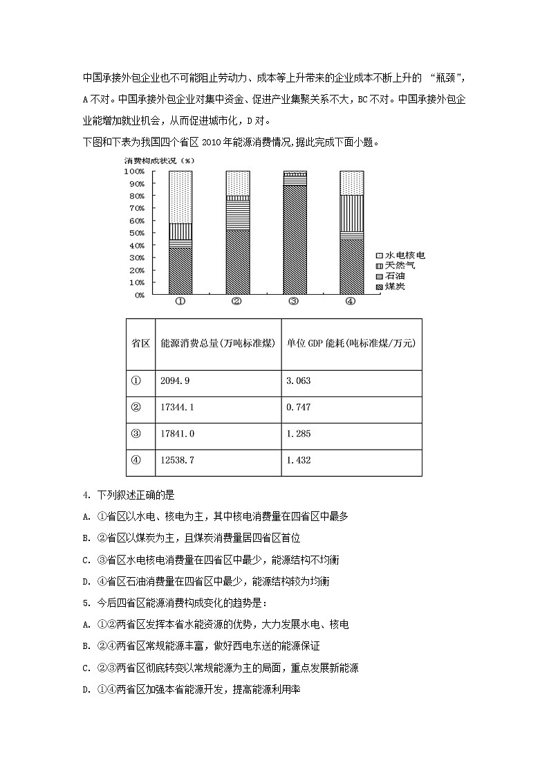 【地理】黑龙江省哈尔滨市第三十二中学2019-2020学年高二上学期期末考试试题（解析版）02