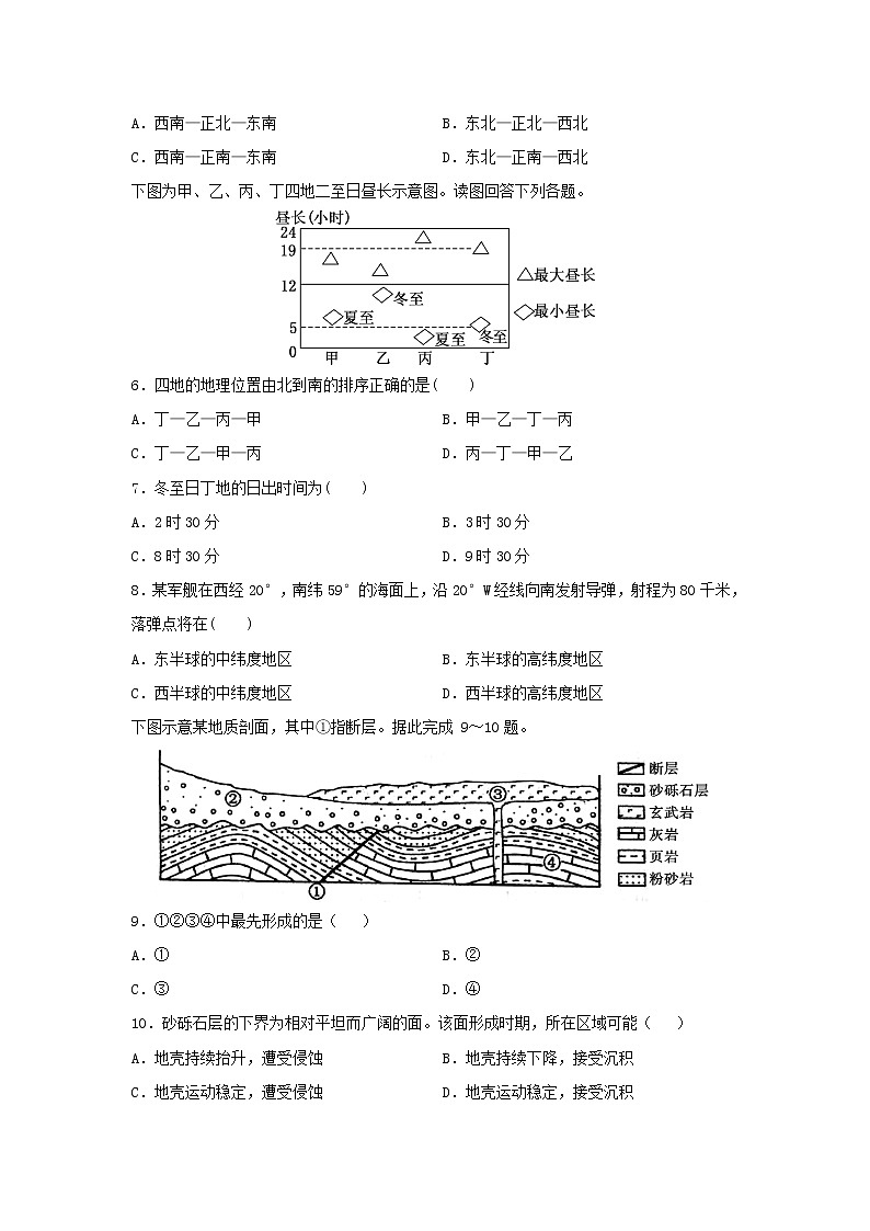 【地理】山东省临沂市平邑一中2020-2021学年高二10月月考试题02