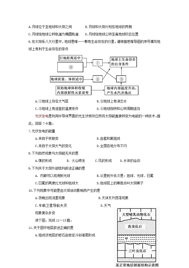 【地理】广东省深圳实验学校2020-2021学年高一上学期第一阶段考试02