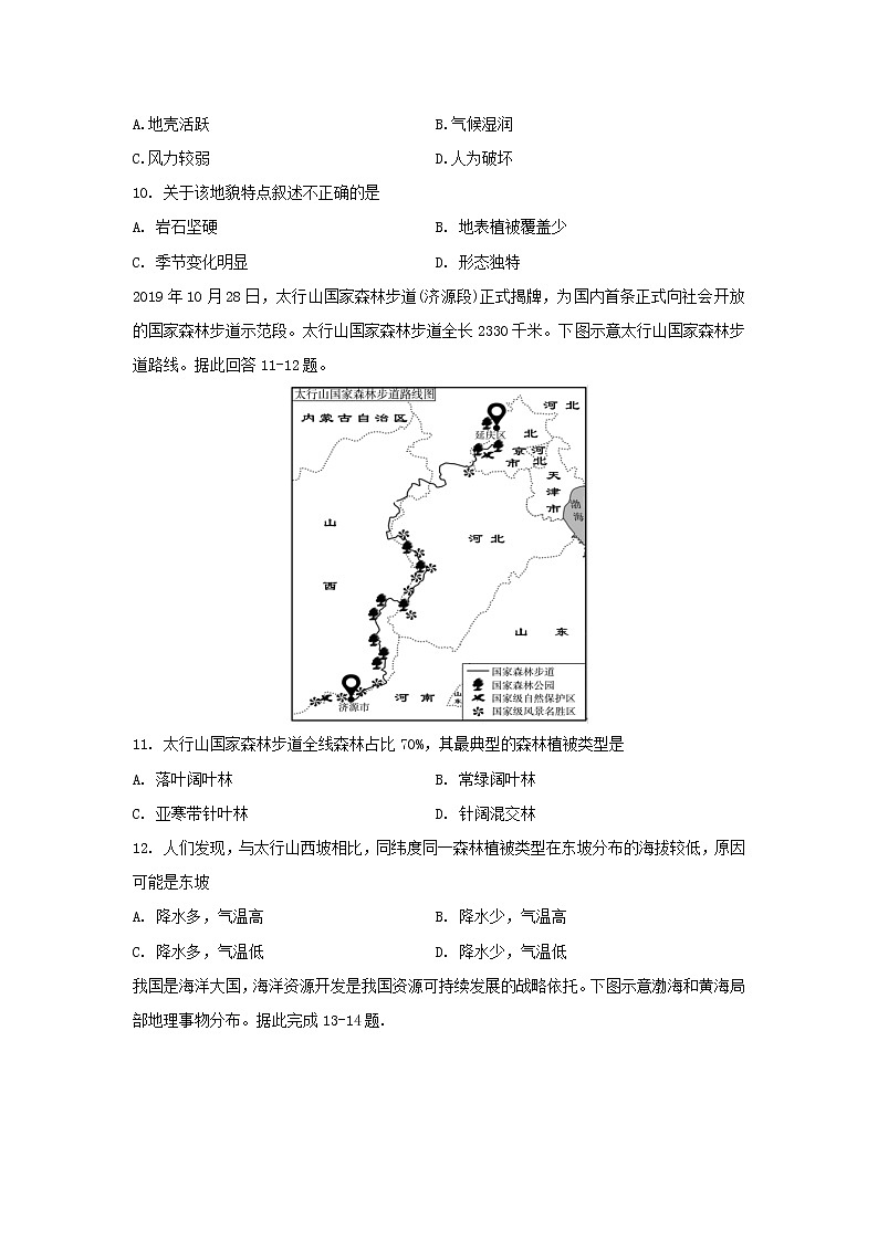 【地理】辽宁省六校协作体2020-2021学年高二上学期期初考试试卷03