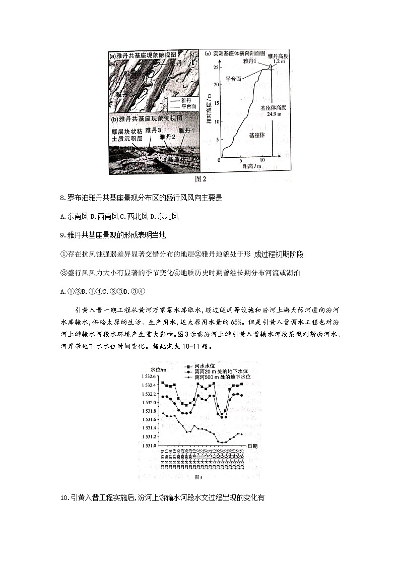 河北省石家庄市2020届5月高中毕业班综合训练（一）文科综合地理试题第3页