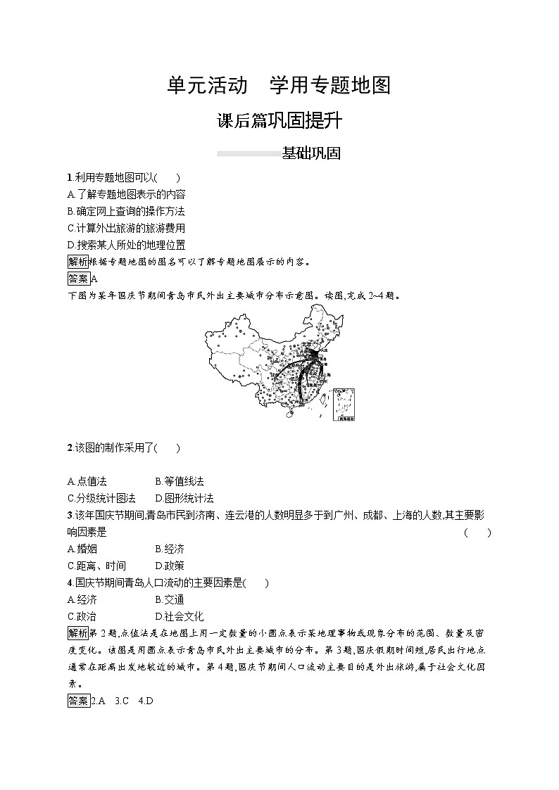 （新教材）2020地理新学案同步鲁教第二册（课件+优练）：第一单元 　单元活动　学用专题地图 (共3份打包)01