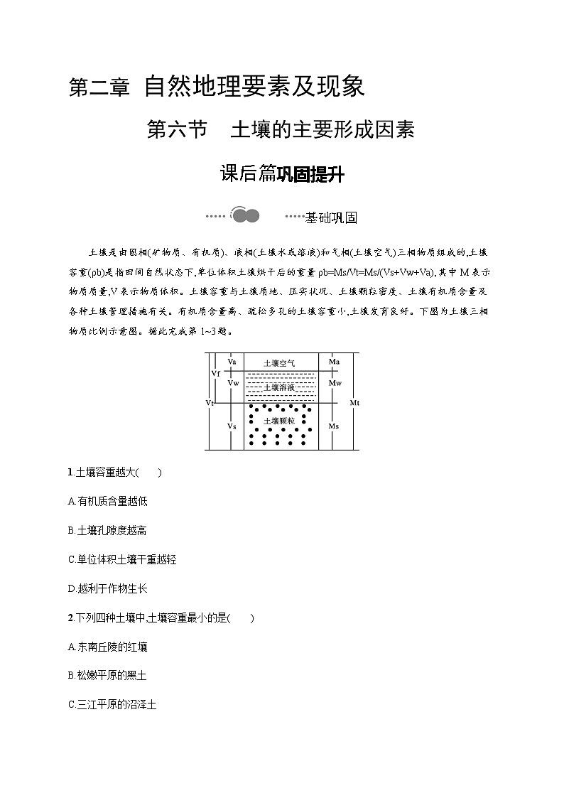 第二章　第六节　土壤的主要形成因素 同步练习-中图（2019）必修第一册地理01