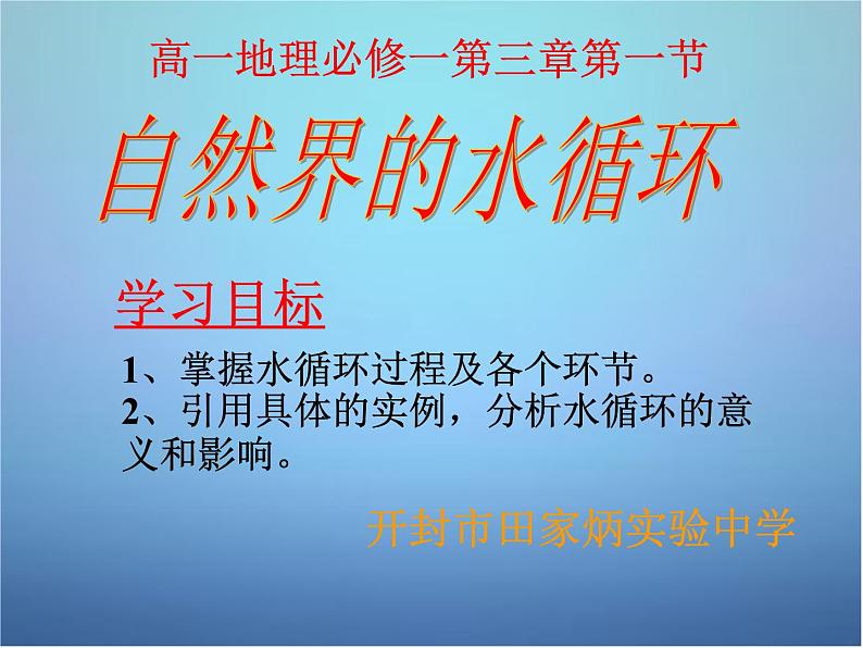 高中地理人教版必修1 3.1水循环的过程和意义课件 （共13张PPT）02