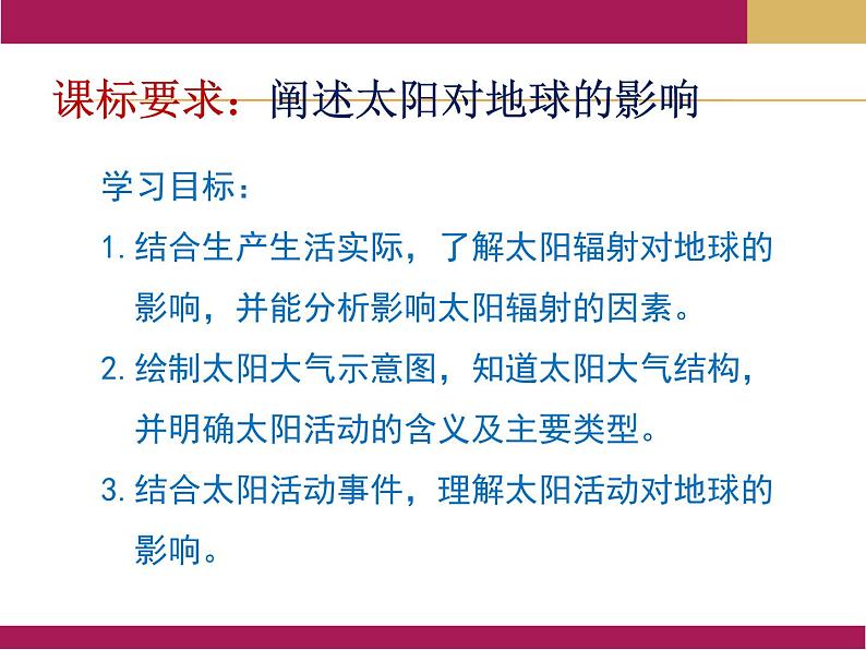 2020-2021学年新教材地理人教版必修第一册同步教学课件：基础案 1.2太阳对地球的影响 课件（24张)02