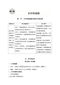 地理必修 第二册第二章 乡村和城镇第一节 乡村和城镇内部的空间结构习题