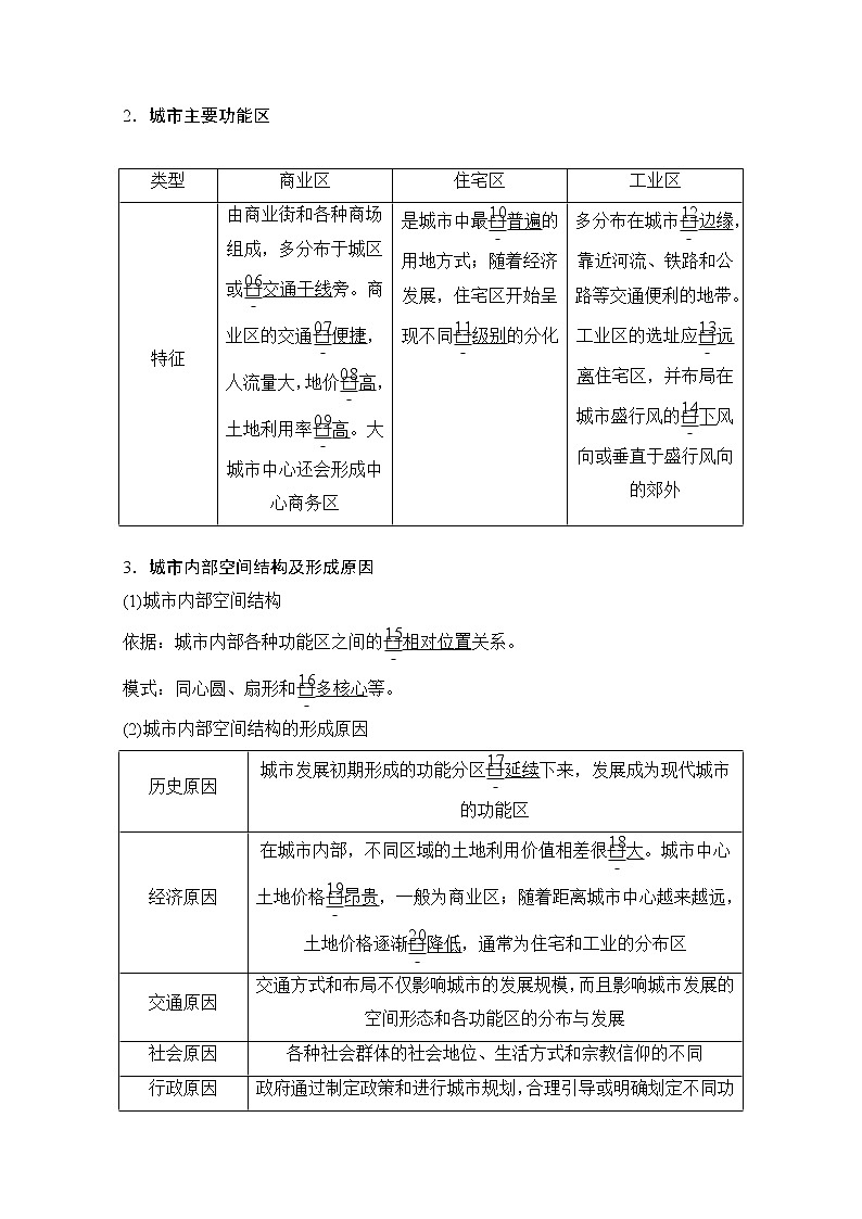 2020地理新教材同步导学提分教程中图第二册讲义+测试：第二章第一节乡村和城镇内部的空间结构03
