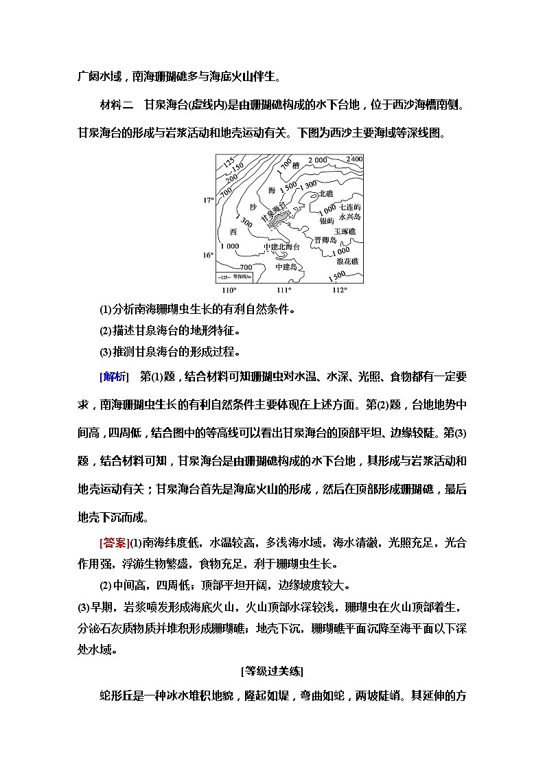 （2019新教材）人教版地理必修第一册课时分层作业11　地貌的观察 练习03