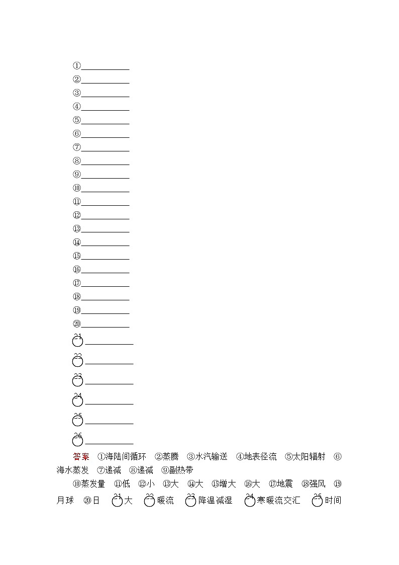 2020地理新教材同步导学提分教程人教第一册讲义+测试：第三章阶段综合实践02