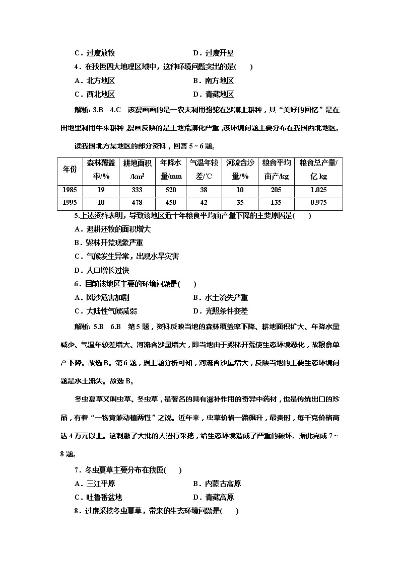 （新教材）2019-2020学年新课程同步湘教版地理必修第二册学案课时跟踪检测（十三）人类面临的主要环境问题02