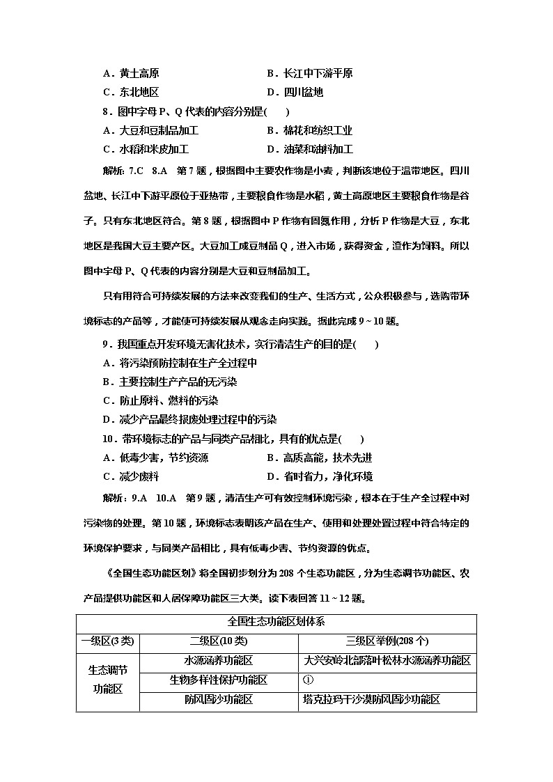 （新教材）2019-2020学年新课程同步湘教版地理必修第二册学案章末综合检测（五）人地关系与可持续发展03