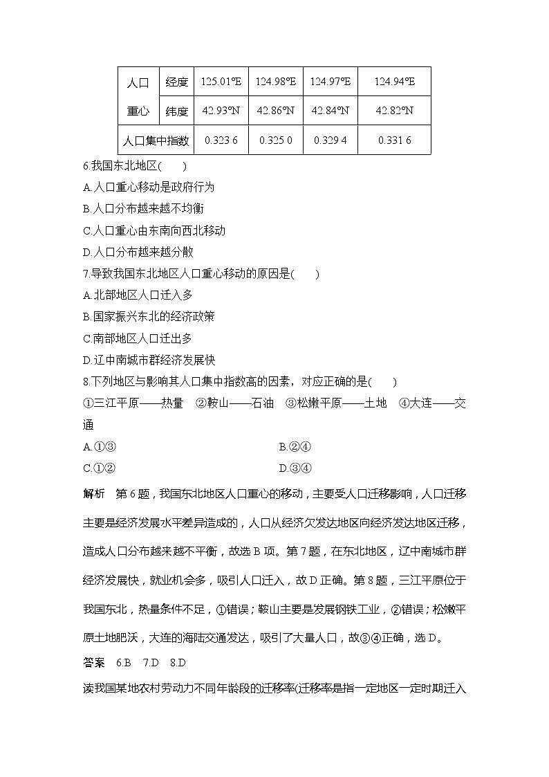（新教材）2019-2020学年鲁教版地理必修第二册同步学案讲义练习：第一单元人口与环境单元检测03