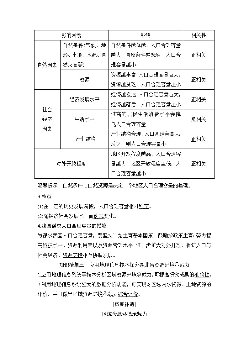 （新教材）2019-2020学年鲁教版地理必修第二册同步学案讲义练习：第一单元人口与环境第三节　人口合理容量02
