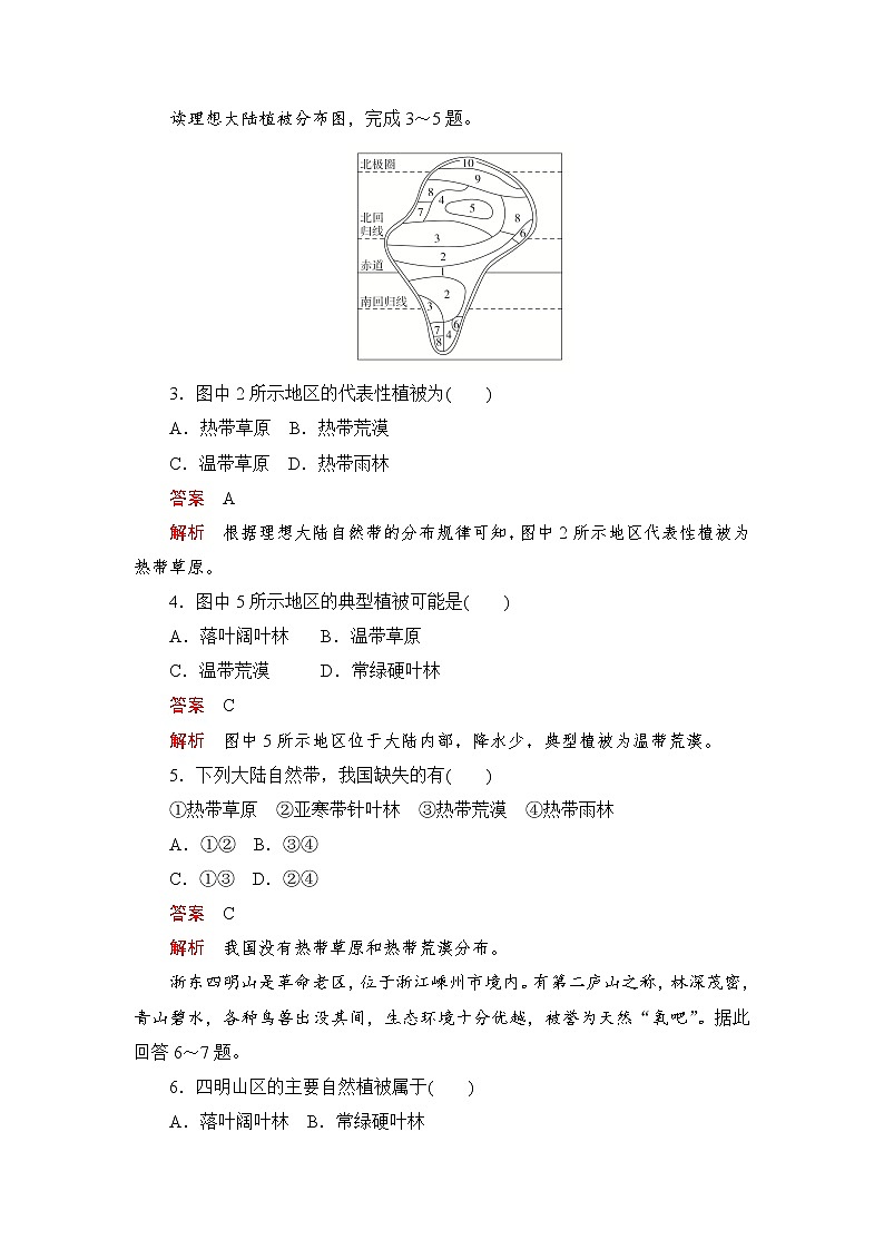 2019-2020学年新教材突破地理人教版必修第一册练习：阶段质量测评(五)02