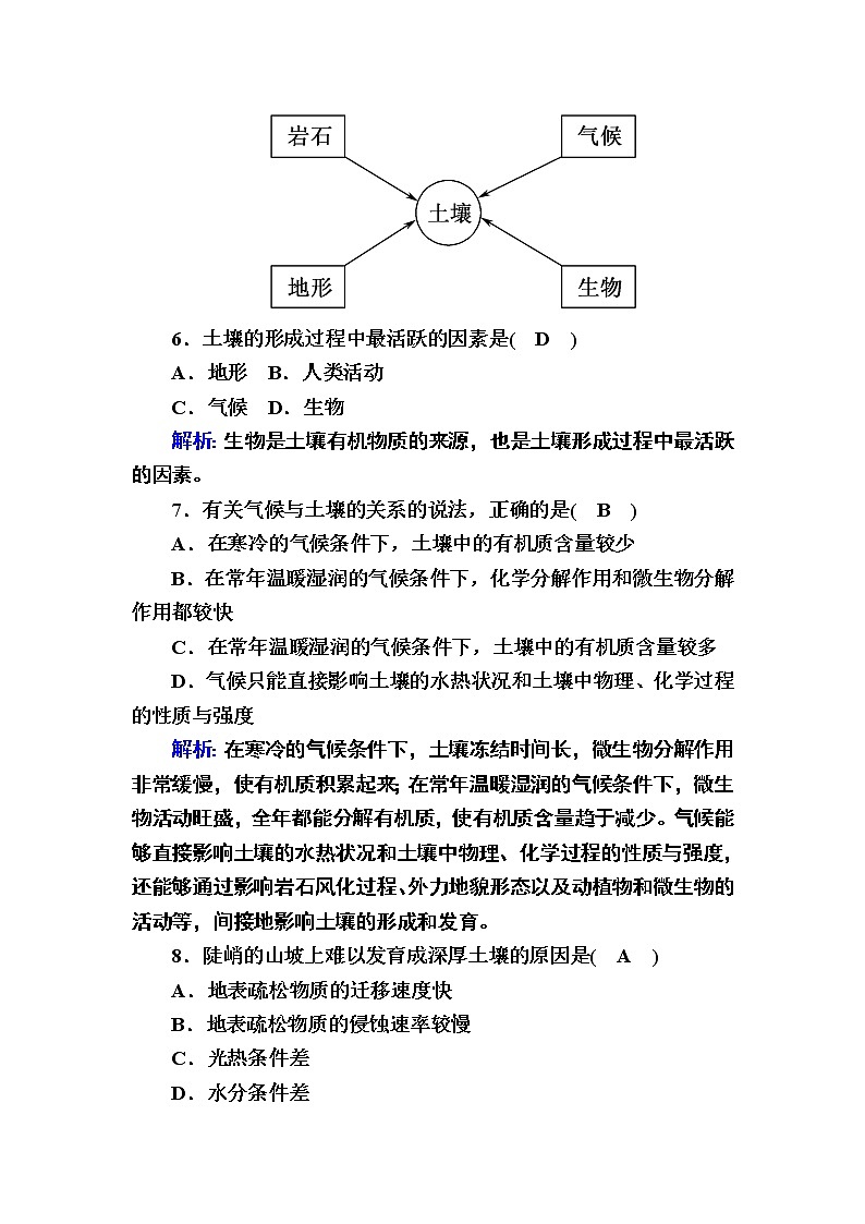 2020-2021学年高中新教材地理人教版必修第一册巩固练案：5-2土壤03