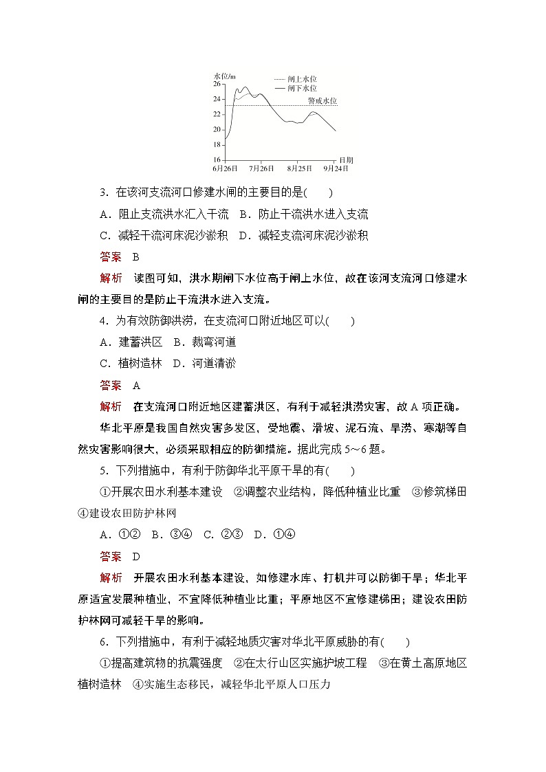2019版新教材地理人教版必修第一册检测：第六章第三节　防灾减灾第2页