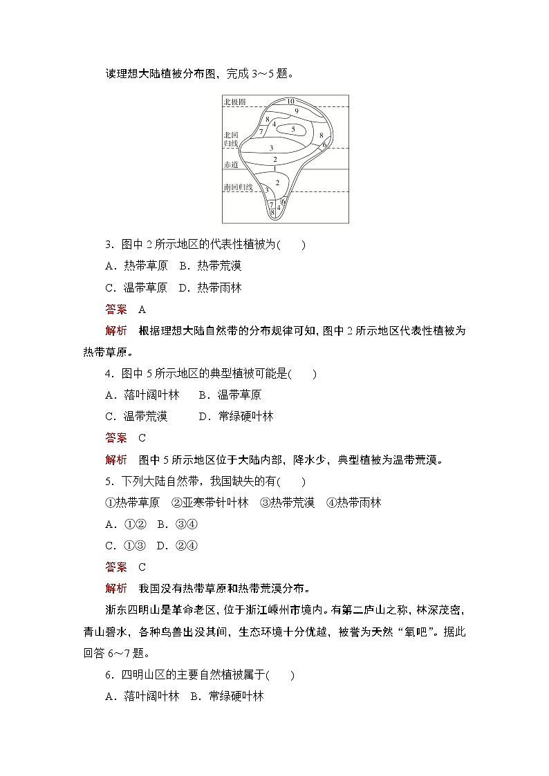 2019版新教材地理人教版必修第一册检测：阶段质量测评（五）02
