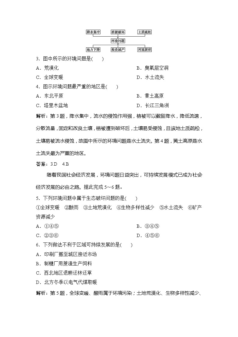 （新教材）2019-2020学年中图版地理必修第二册作业：第五章第一节　人类面临的主要环境问题02