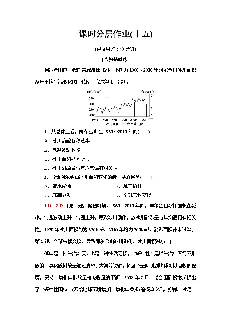 （新教材）2019-2020学年中图版地理必修第二册课时分层作业15　人类面临的主要环境问题01